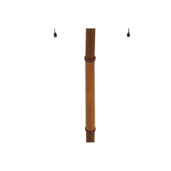 Image 1 of Scandinavische vintage vloerlamp van teakhout en leer, Zweden 1960