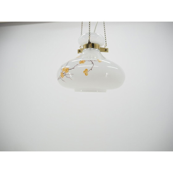 Image 1 of Kroonluchter van middeneeuws glas en messing, Europa, 1970