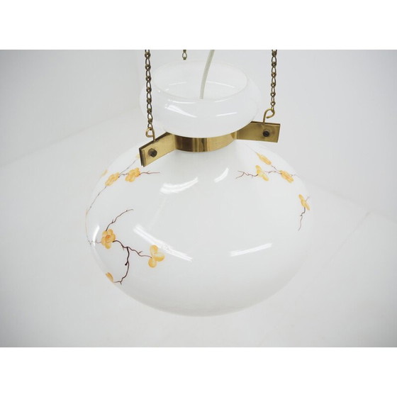 Image 1 of Kroonluchter van middeneeuws glas en messing, Europa, 1970