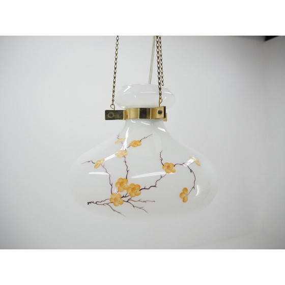 Image 1 of Kroonluchter van middeneeuws glas en messing, Europa, 1970