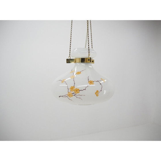 Image 1 of Kroonluchter van middeneeuws glas en messing, Europa, 1970