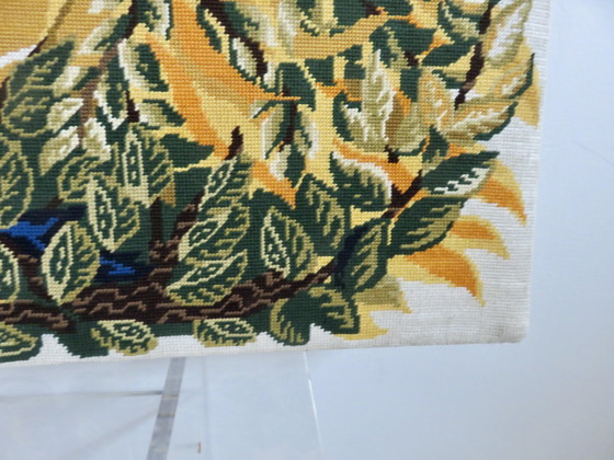 Image 1 of Groot wandtapijt, canvas, futuristisch, gestileerde vrouw, modernistisch, 1960 70