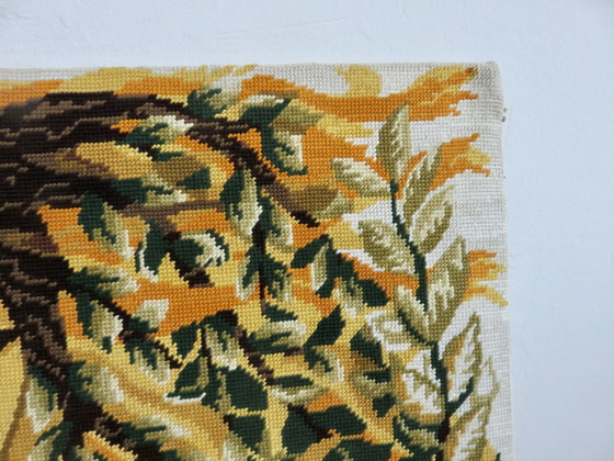 Image 1 of Groot wandtapijt, canvas, futuristisch, gestileerde vrouw, modernistisch, 1960 70