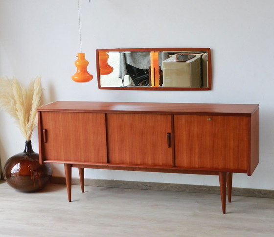 Image 1 of Vintage teakhouten dressoir van Gaston Poisson, Frankrijk 1960