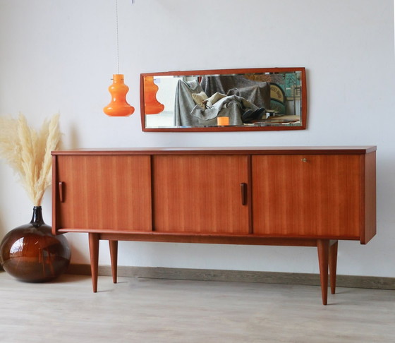 Image 1 of Vintage teakhouten dressoir van Gaston Poisson, Frankrijk 1960