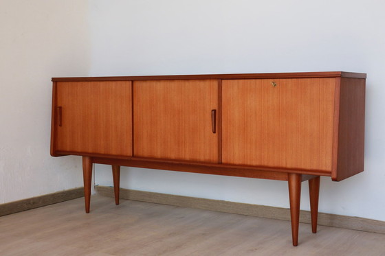 Image 1 of Vintage teakhouten dressoir van Gaston Poisson, Frankrijk 1960