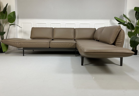 Image 1 of Rolf Benz Mera 386 Sofa Leder Bruin Tentoonstellingsmeubel