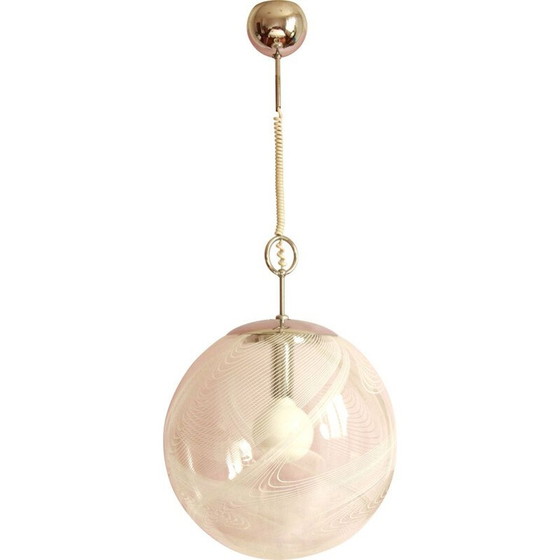 Image 1 of Vintage golfophanging met murano glazen bol door Lino Tagliapietra, Italië 1970