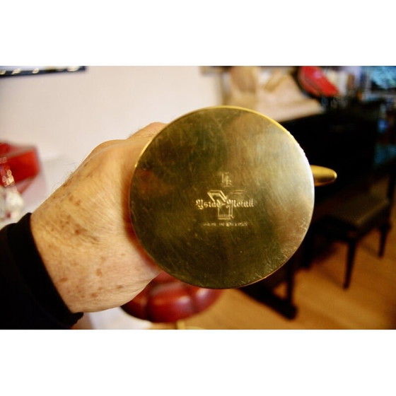 Image 1 of Paar vintage messing kandelaars van Ivar Alenius-Bjork voor Ystad Metal, Zweden jaren 1939