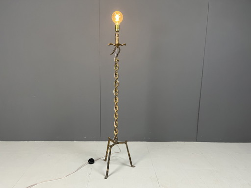 Vintage vloerlamp met kettingschakel, jaren 1960