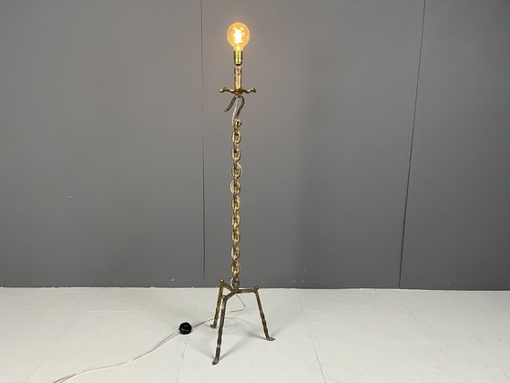 Image 1 of Vintage vloerlamp met kettingschakel, jaren 1960