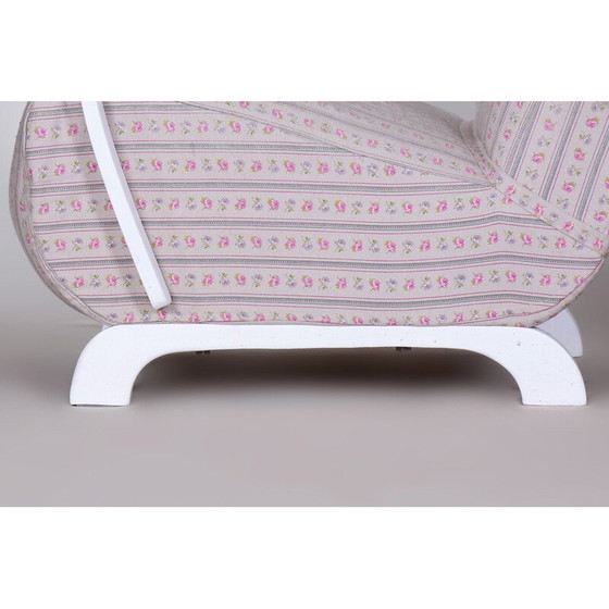 Image 1 of Paar vintage witte Art Deco beukenhouten fauteuils, Tsjechië 1930