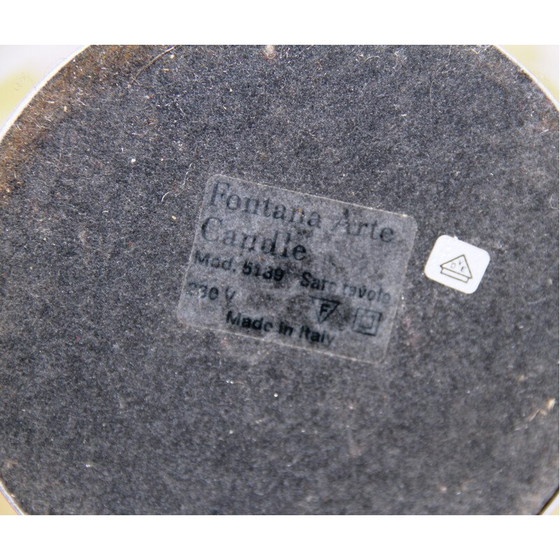 Image 1 of Vintage bedlampje in chroom metaal en wit papier van Pierluigi Cerri voor Fontana Arte