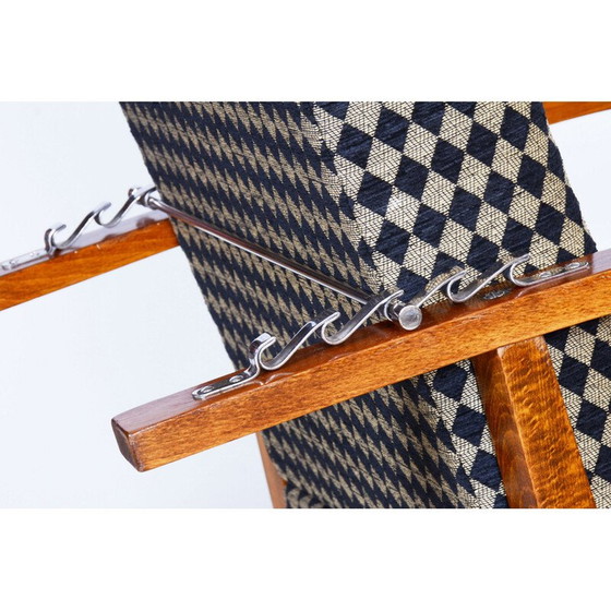 Image 1 of Paar vintage fauteuils van walnoot en verchroomd staal, Tsjecho-Slowakije 1930