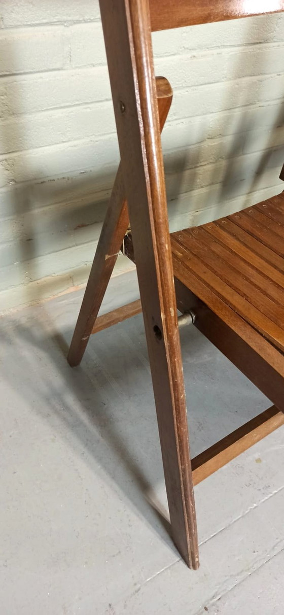 Image 1 of 4 X Vintage houten klapstoelen