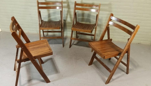 4 X Vintage houten klapstoelen