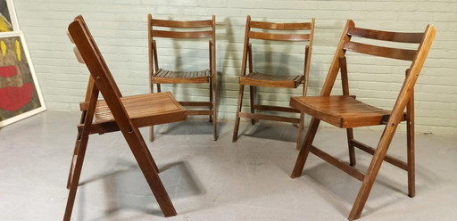 4 X Vintage houten klapstoelen