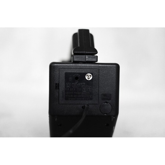 Image 1 of Vintage zwarte kunststof bureaulamp met klok van Wojciech Dybek voor Polamp Pułtusk, 1987