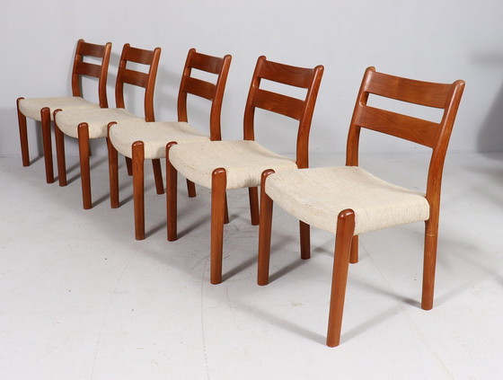 Image 1 of Set van 5 stoelen/eetkamerstoelen van Emc Møbler, Denemarken, jaren 1970