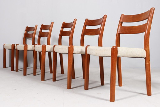 Set van 5 stoelen/eetkamerstoelen van Emc Møbler, Denemarken, jaren 1970