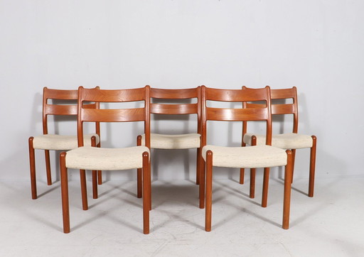 Set van 5 stoelen/eetkamerstoelen van Emc Møbler, Denemarken, jaren 1970