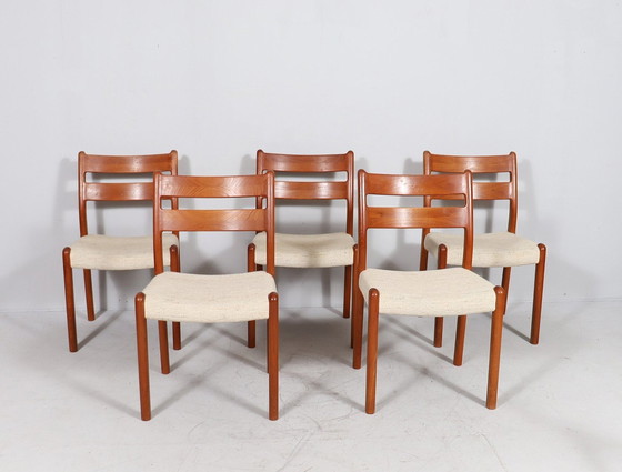 Image 1 of Set van 5 stoelen/eetkamerstoelen van Emc Møbler, Denemarken, jaren 1970