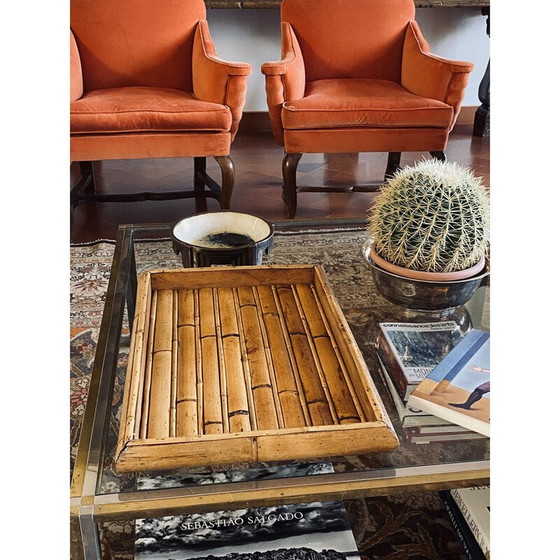 Image 1 of Vintage bamboe dienblad, Italië 1970