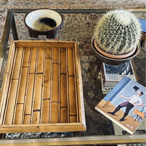 Vintage bamboe dienblad, Italië 1970