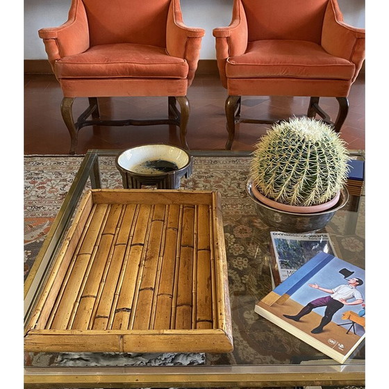 Image 1 of Vintage bamboe dienblad, Italië 1970