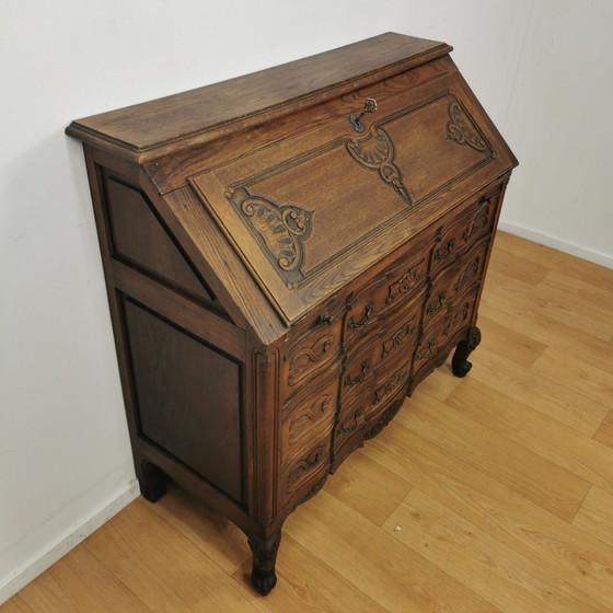 Image 1 of Vintage Secretaire Ladekast Landelijk Bureau Buro