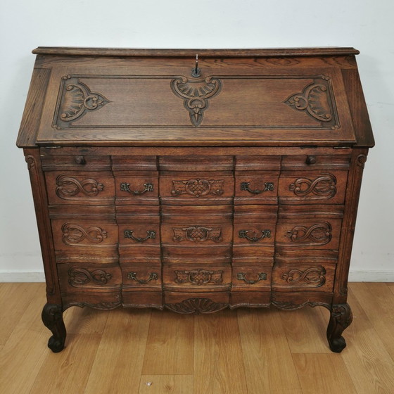 Image 1 of Vintage Secretaire Ladekast Landelijk Bureau Buro