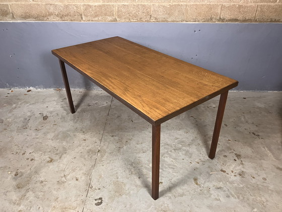 Image 1 of Industrieel Tafel Bureau Staal Massief Eiken