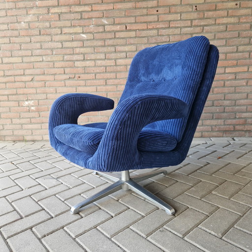 Vintage Draaifauteuil Opnieuw Bekleed 