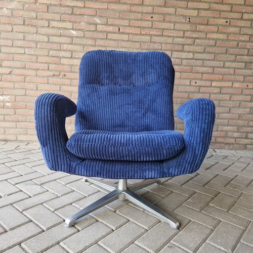 Vintage Draaifauteuil Opnieuw Bekleed 