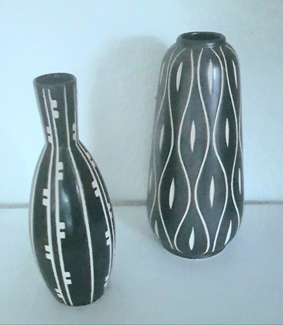 Image 1 of 2X Sgraffito-vazen, 1960S