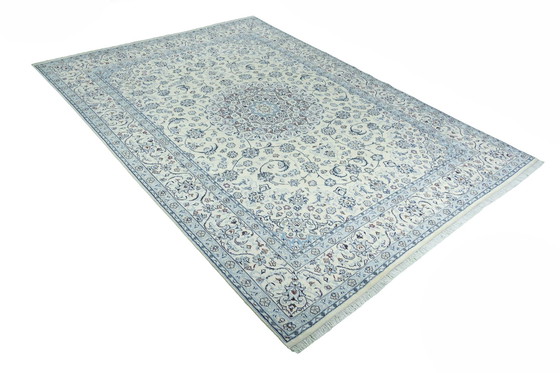 Image 1 of Handgeknoopt Oosters Vloerkleed Nain 9 La Met Zijde - 344 X 243 Cm