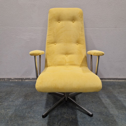 Vintage Draaifauteuil Nieuw Bekleed Goldsiegel Fauteuil