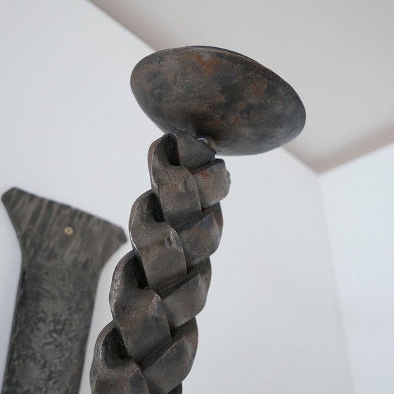 Image 1 of Brutalistische mid-century ijzeren wandlamp, Frankrijk 1950