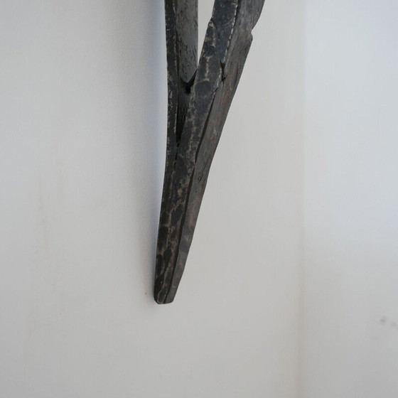 Image 1 of Brutalistische mid-century ijzeren wandlamp, Frankrijk 1950