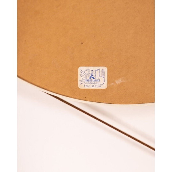 Image 1 of Vintage ronde wandspiegel met leren en kunststof lijst, Denemarken 1960