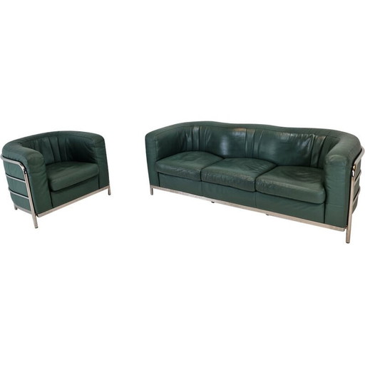 Vintage "Onda" sofa met fauteuil van De Pas, D'Urbino en Lomazzi voor Zanotta, Italië 1985