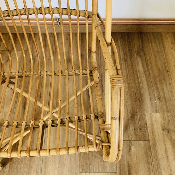 Image 1 of Vintage kubusvormige rotan fauteuil