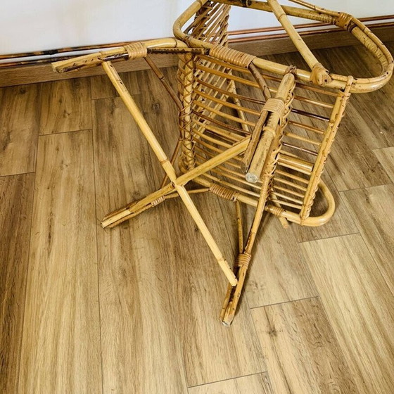 Image 1 of Vintage kubusvormige rotan fauteuil