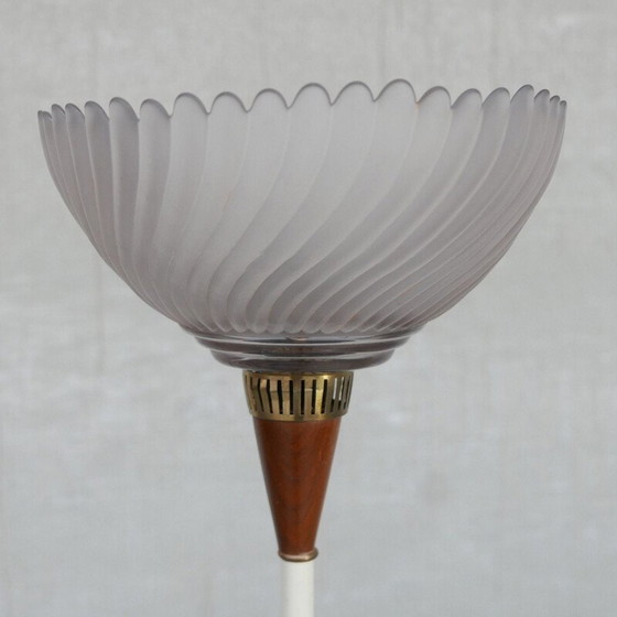 Image 1 of Vintage vloerlamp met glazen kap, Nederland 1960
