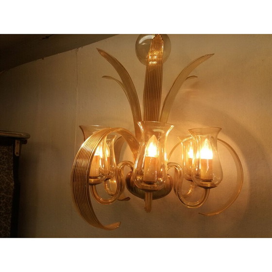 Image 1 of Vintage glazen kroonluchter Ardeco, Tsjecho-Slowakije 1930