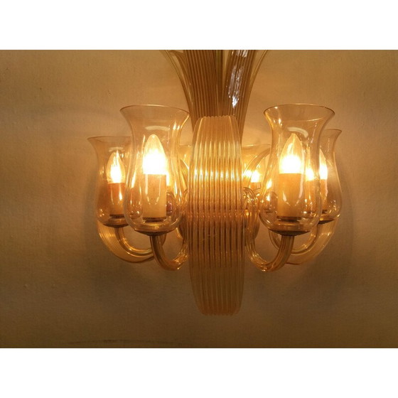 Image 1 of Vintage glazen kroonluchter Ardeco, Tsjecho-Slowakije 1930