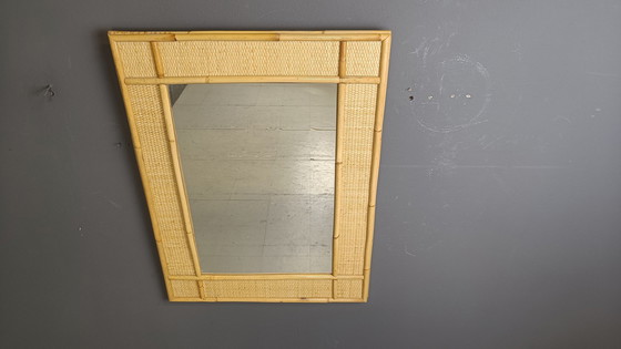 Image 1 of Mid Century Bamboe Spiegel van Dal Vera, 1960