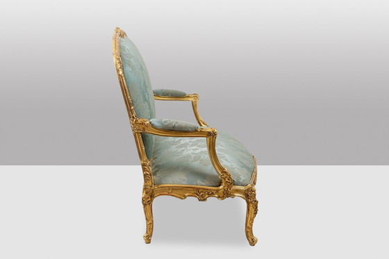 Image 1 of Salon in Lodewijk XV-stijl met verguld houten frame, Circa 1880