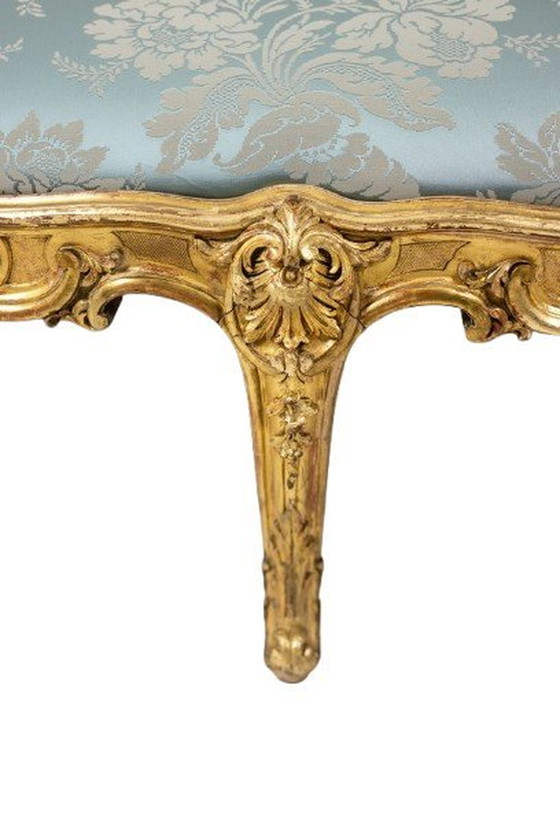 Image 1 of Salon in Lodewijk XV-stijl met verguld houten frame, Circa 1880