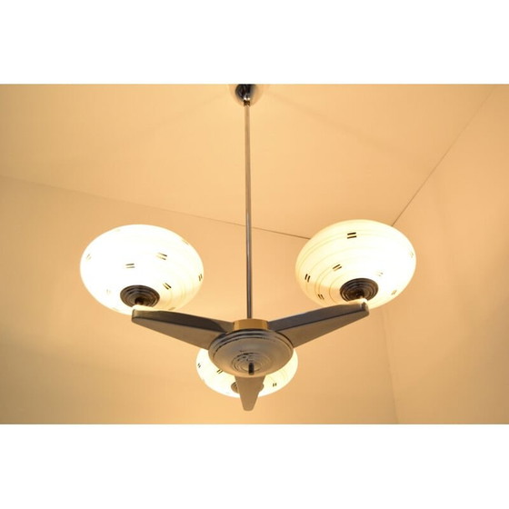 Image 1 of Vintage glazen kroonluchter van Zukov, Tsjecho-Slowakije 1960